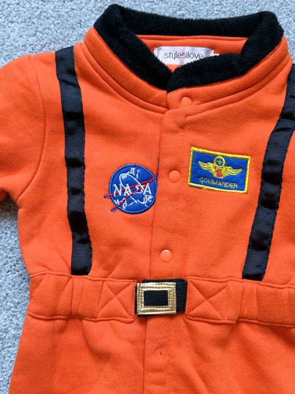 Baby Orange Astronaut Costume No size tag around 6-9 months